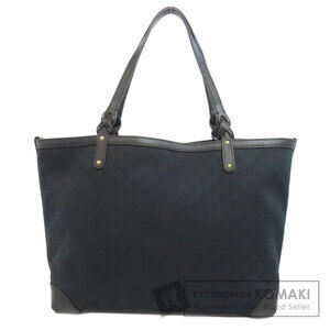 Gucci GG Canvas Craft Tote bag monogram Black braided leather handle
